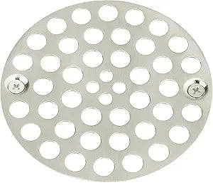 Artiwell 4 Shower Strainer Drain Trim Set, Solid Brass Screw-in Shower Strainer Drain Cover, Replacement Strainer Grid by Artiwell, Machine & Self-Tapping Screws Included (Brushed Nickel)