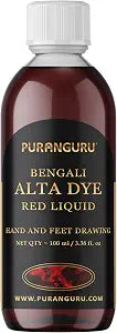 Bengali Alta Red Dye | 100 ml Temporary Tattoo Liquid | Hand & Feet Drawing