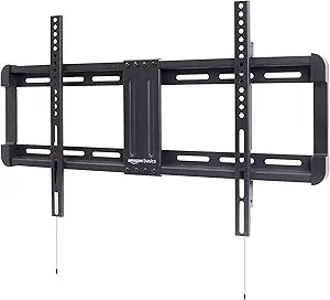 Amazon Basics Low Profile TV Wall Mount with Horizontal Post Installation Leveling for 37 to 86 inch TVs, Wood Studs Compatible, Black