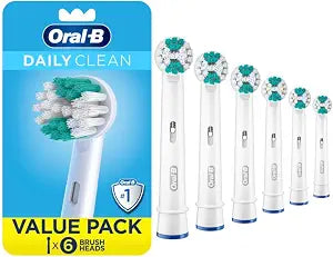 Oral-B Daily Clean Replacement Brush Heads for an Oral-B Electric Toothbrush, Pack of 6