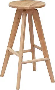 JONATHAN Y BSL2001A Ceren 30.5" MidCentury Industrial Round Solid Wood Backless Bar Stool for Home, Kitchen, Dining Room, Workspaces, Cafes and Resturants, Natural
