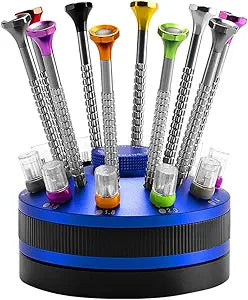 10 pcs Precision Slotted And Phillips Watch Screwdriver Set Different Sizes With 20 Extra Replace Blades Watchmaker Screwdriver Set for Watch,Jewelry,Eyeglass