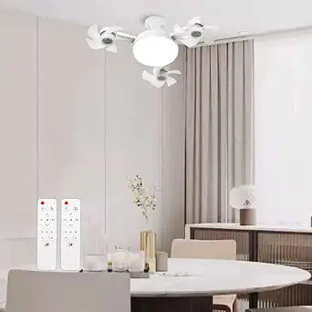 E26/E27 Socket Fan Light with Remote Screw in Ceiling Fan with Dimmable LED