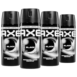 AXE Body Spray 4 Count Black 48 Hour All Over Fresh 2.9 oz