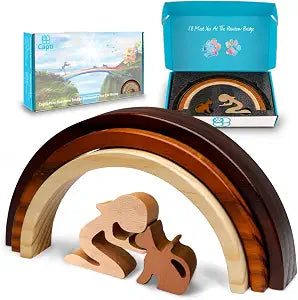 Capti Rainbow Bridge Cat Memorial Gifts - I'll Meet You at The Rainbow Bridge - Pet Loss Gifts, Bereavement, Sympathy Keepsake Cat Mom Gifts for Loss of Pet