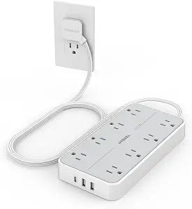 TESSAN Power Strip Surge Protector, 6FT Flat Plug Extension Cord