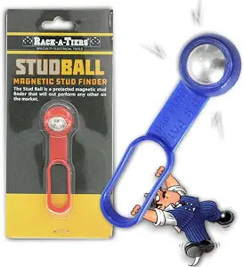 Rack-A-Tiers Stud Ball - Magnetic Stud Finder, Rare Earth Magnet 27 Pounds Pull, Portable Wall Stud Detector, Stud Magnet, Detect Nails, Screws & Metal Through Drywall, No Batteries Required (52300)