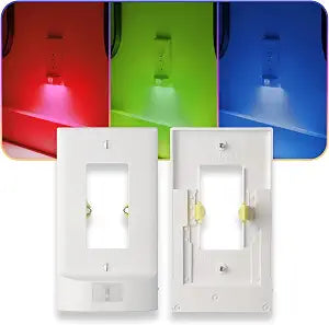 1 Pack - SnapPower Multi-Color GuideLight  Outlet Cover RGB Lights, Customizable Ambient Lighting/Mood Lighting for Home, Kitchen, Gaming Room, Kids Bedroom, Nursery, Holiday Decor (White, Decor)