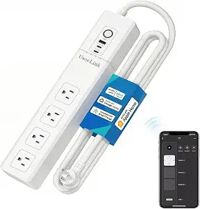 Smart WiFi Power Strip, Surge Protector with Multiple AC Outlets, WiFi Remote Control Smart Outlet Compatible with Alexa Google Home, Timer Function Overload Protection,5FT Extension Cord