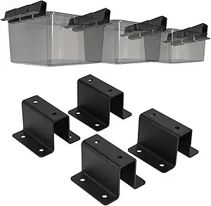 16 PCS Garage Ceiling Bin Storage Rack, Overhead Garage Storage Rack, Heavy Duty Overhead Tote Storage Rail, Adjustable Ceiling Bin Storage System for Most Storage Bins, Totes (Black)