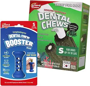 SuperPaw Dog Dental Chews (Seaweed, S) & Chew Holder (S) Bundle Kit