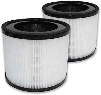 PUREBURG Replacement Filters Compatible with Crane EE-5069 CF-8126 Air Purifier Filter Part HS-1943, 2-Pack H13 HEPA 3-Stage Filtration Activated Carbon 2-in-1