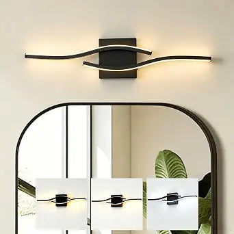 23 Inch Vanity Lights for Bathroom Lighting Fixtures Over Mirror,Black 3 CCT Vanity Lighting Fixture,Modern led Lights for Bathroom Mirror Cabinets