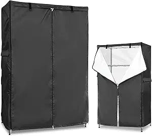 Wire Rack Covers,Heavy Duty 600D Dustproof Waterproof Storage Rack Covers for Metal Shelves,Storage Shelf Cover with Zipper for Wire Shlef,36''W x 19''D x 72''H,Black