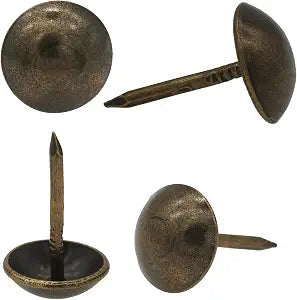 Upholstery Tacks for Furniture 7/16" Vintage Furniture Tacks Nails for Upholstery 300pcs Decorative Tack for Furniture DIY Antique Brass Thumb Sofa Nails Furniture Tacks