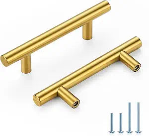 HOME EDIT Gold Cabinet Handles, Drawer Pulls, 3 Inch, 10 Pack