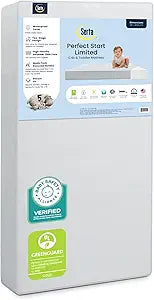 Serta Perfect Start Limited Dual Sided Baby Crib Mattress and Toddler Mattress, Breathable Fiber Core, GREENGUARD Gold Certified, Waterproof, 7 Year Warranty, Made in USA