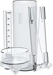 Holdly Precise Rain Gauge with Mounting Bracket, Outdoor Rain Gauge Accurate to 1/100th of an Inch, Made of UV and Heat Resistant Polycarbonate Material for All Weather Conditions