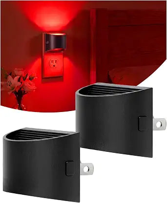 LED Motion Sensor Night Light 630nm Plug into Red Light,2 Pack