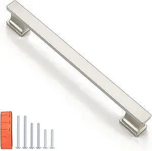 KNOBWELL 30 Pack Brushed Nickel Solid Cabinet Pulls 6-3/10 Inch(160mm) Hole Center Kitchen Cabinet Handles,Cabinet Hardware for Cupboard Drawer Pulls