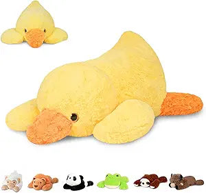 Niuniu Daddy Yellow Duck Weighted Stuffed Animals, 20 Inch 3.3 lbs Weighted Plushies, Heavy Calming Body Pillow for Sleeping, Sensory Lying Lap Pad Toy Huggable Gift for Kids and Adults
