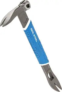 REAL STEEL 10" Nail Puller Cats Paw Pry Bar with Magnetic Hammer Head Crowbar for Nail Removal Prying Baseboard 0692