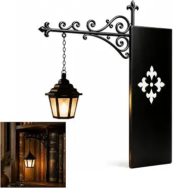 Library Lantern-Decorative Bookshelf Lighting, Mini Bookshelf Lamp Slides Between Books, Warm Amber LED Bookshelf Lights for Book Nook, Shelf Decor Gift for Book Lovers (Classic Lantern)