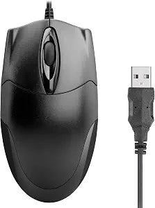 ONE-UP Wired Office Mouse, USB Interface, Ergonomic Design, 3-Button Optical Mouse,1000DPI, Compatible with Windows/Mac Laptops and Desktops, Suitable for Office and Home Use - Black (1pack)
