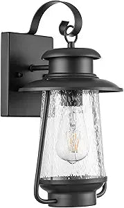 Prominence Home Sommerset Matte Black Farmhouse Wet Rated Outdoor Wall Sconce Lantern Coach Light - 51560-01