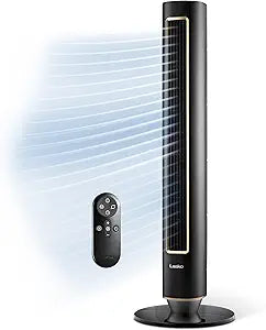 Lasko Pinnacle 40Γ Tower Fans for Home, 32 ft/s Airflow, Quiet 24dB, 90┬░ Oscillation, Standing Fan for Bedroom with 24 Hour Timer, DC Motor, Air Filter for Hair & Dust, Night Light, Remote, DST100