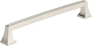 Amerock BP53535G10 | Satin Nickel Cabinet Pull | 8 in (203 mm) Center-to-Center Cabinet Handle | Mulholland | Drawer Pull | Kitchen Cabinet Handle | Furniture Hardware