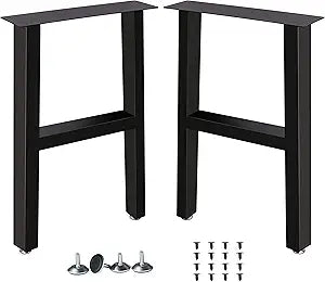 Metal Table Legs Heavy Duty Square Tube Desk Frame Modern Dining Table/Coffee Table Legs,Set of 2(H)