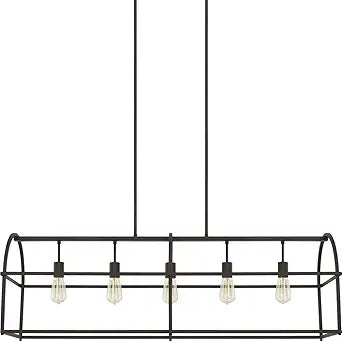 HomePlace Lighting 825751BZ Aubrey Retro/Vintage Open Frame Island Pendant Light, 5-Light 500 Total Watts, 15"H x 46"W, Bronze