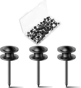 Hotop 25 Pcs Double Headed Picture Hanging Nails,Black