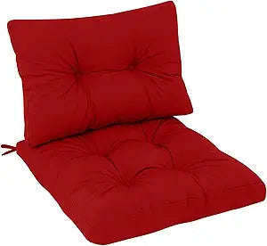 idee-home Outdoor Cushions for Patio Furniture, Outdoor Couch Cushion Replacement, Deep Seat Hampton Bay Chair Sofa Pad Waterproof for Outside Porch Lawn 28.5 in, Red