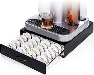 KSESTOR Bartesian Capsule Holder - Storage Drawer Holds 40 Cocktail Pods, Matte Black Slide-Out Organizer for Bartesian Cocktail Maker & BEV by Black+Decker