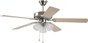 LITEX INDUSTRIES - 52" Tri-Mount Satin Nickel LED Ceiling Fan with 3 lights - ELC52SN5L3 (10280)