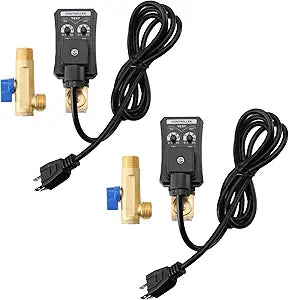 Automatic Timed Condensate Drain Valve 2 Pack 1/2 AC 110V 2-way Electronic Timed Air Compressed Drain Valve Direct-acting Drain Valve US Plug