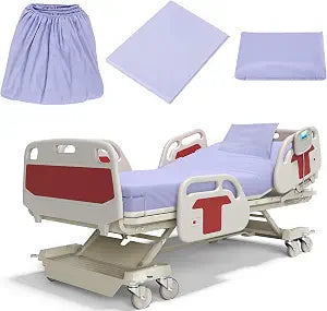 Moukeren 3 Pcs Hospital Bed Sheets Set for Home Nursing Use, Purple