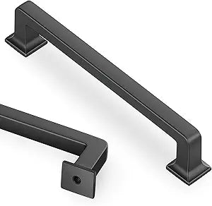 Lardmon 10 Pack Matte Dark Gunmetal Gray 5 Inch(128mm) Hole Centers Modern Cabinet Pulls Cabinet Hardware Kitchen Cabinet Handles for Cabinets Cupboard Handles Drawer Pulls