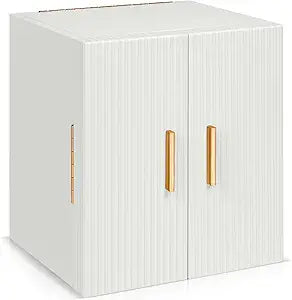 Dajasan Large Jewelry Box Organizer, Jewelry Storage Organizer with 3 Drawers, Huge Jewelry Box with Mirror for Women Girls, Double Door, Textured PU Leather, Gift Idea, Stylish (White + Gold)