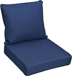 ATR ART TO REAL Outdoor Chair Cushions, 24 X 24 Inch Outdoor Seat Cushions Water-Resistant Patio Cushions for Outdoor Furniture with Removable Cover, Thicken Cushion for Chair Sofa Couch(Navy Blue)