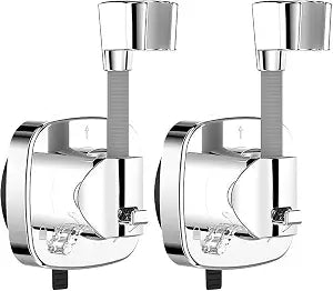 360 Swivel Shower Head Holder with Suction Cup, Adjustable Wall Mounted Handheld Shower Wand Bracket with Hook for Bathroom, Removable & Rust-Resistant & Waterproof, No Drill, Silver
