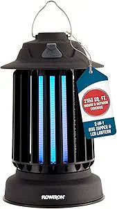 Flowtron Bug Zapper Lantern | 2-in-1 Electric Mosquito Killer & LED Camping Lantern, 2150 Sq Ft Coverage, 2000mAh Rechargeable Battery, Self-Cleaning Bug Zapper for Patio Outdoor & Indoor Use