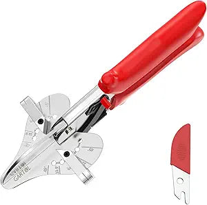 GARTOL Precise Miter Shears, 22.5-135 Adjustable Angle Cutter for Shoe Moulding and Quarter Round, Hand Tool for PVC Trunking, Soft Wood Trim and Crafting with SK5 Steel Blade & Spare Blade