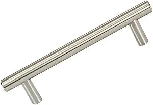 Rok 10 Pack Hardware Contemporary 4-1/4" (108mm) Hole Centers Euro Stye Brushed Nickel Pull Handle 5-13/16" (148mm) Overall Length