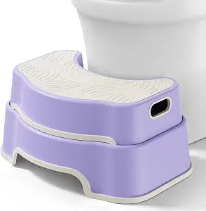 Toilet Stool Squat Adult, 4 & 8 Inch Poop Stool for Bathroom, Anti-Slip Toilet Foot Stool, Stackable & Nestable Potty Stool with Carry Handle, 2-in-1 Design for Adults/Kids, Supports Up to 200 lbs