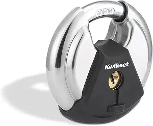 Kwikset Discus Padlock with Boron Carbide Shackle, 2-3/4" Body, 1-Pack