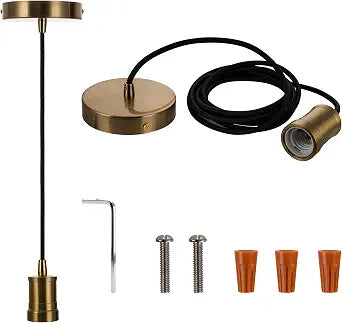 Warm Gold Pendant Light Cord Kit E26 Single Light Socket LP-1166