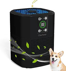 Air Purifiers for Bedroom Home Up to 1350 Ft┬▓, Oterbear Room Air Cleaner with H13 True HEPA Filter with Sleep Mode, Aroma Function, Ambient Light, Remove Dander Smoke Pollen Odor, Black